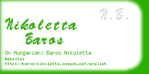 nikoletta baros business card